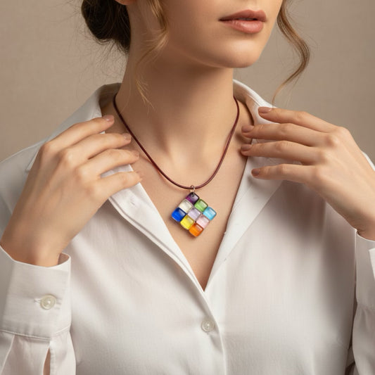 Handmade Fused Glass Necklace