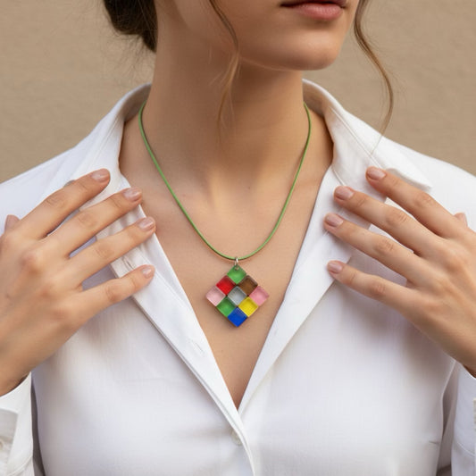 Handmade Fused Glass Necklace