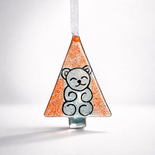 Orange Bear Tree Ornament
