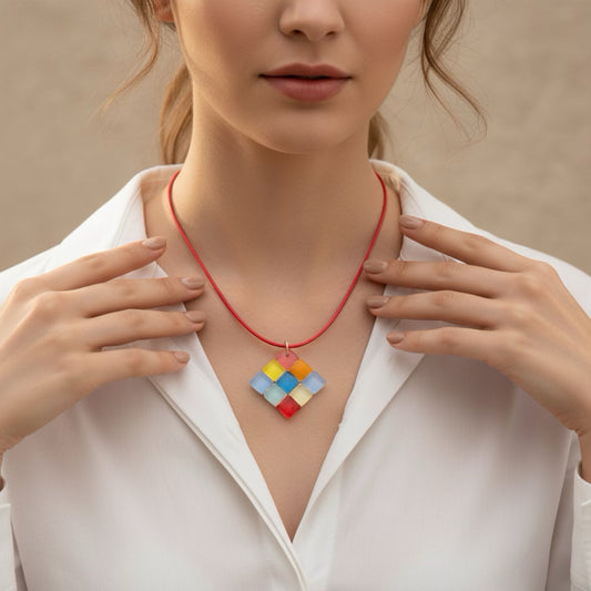 Handmade Glass Pendant – Color Mosaic