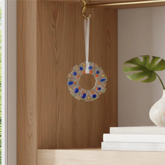 Cozy Blue Confetti Wreath