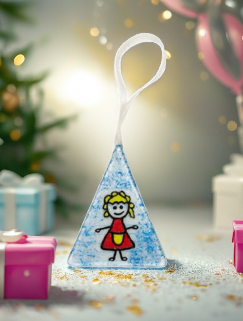 Christmas Glass Ornament “Little Girl”