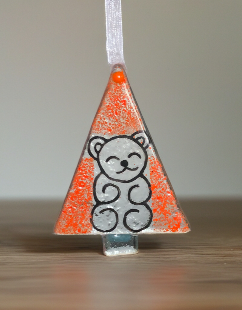 Orange Bear Tree Ornament