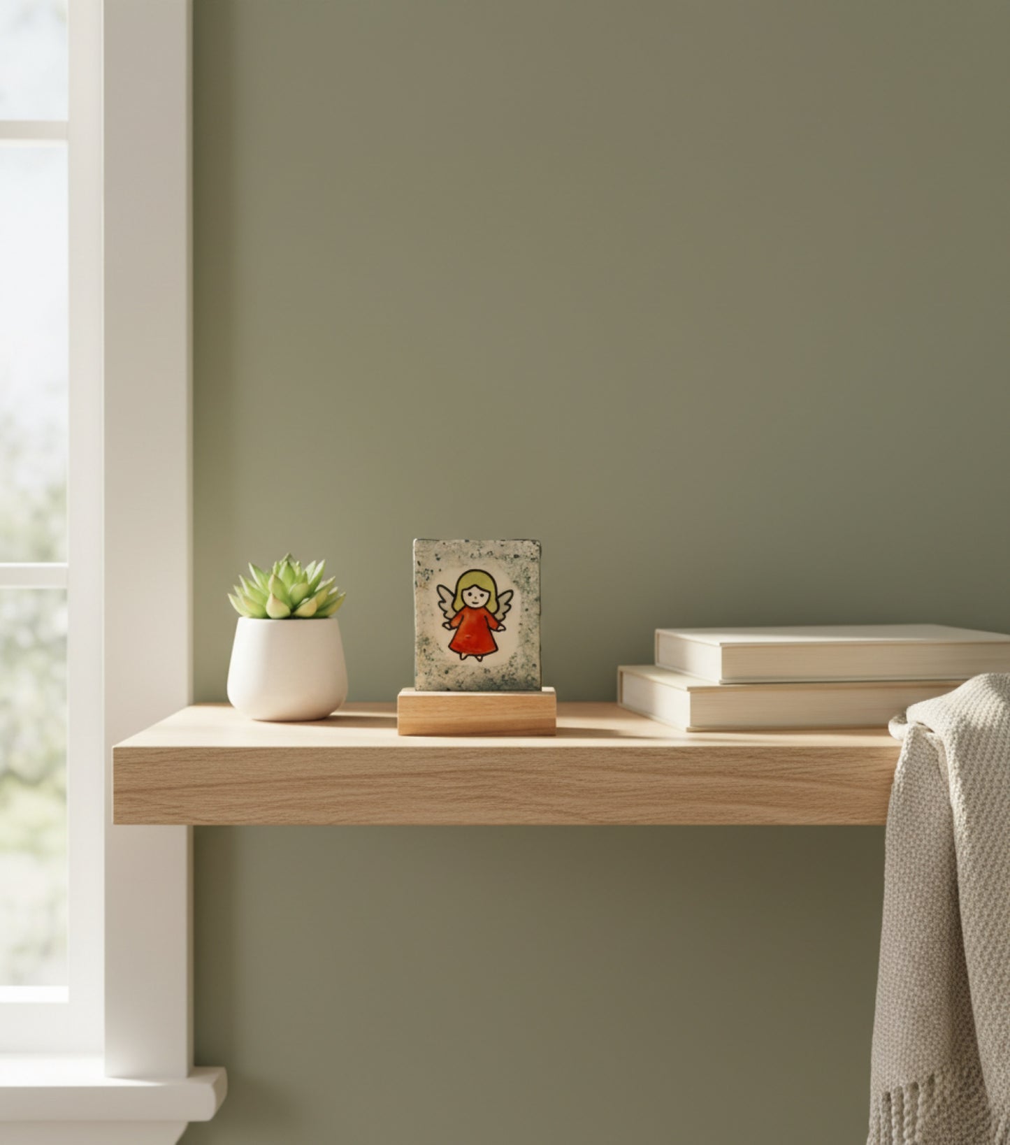 მფარველი ანგელოზის შუშის სუვენირი