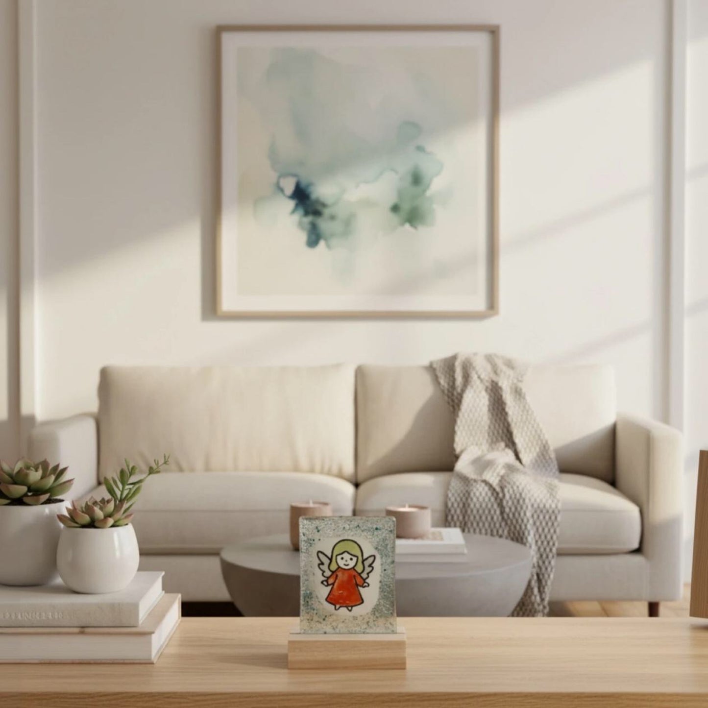 მფარველი ანგელოზის შუშის სუვენირი