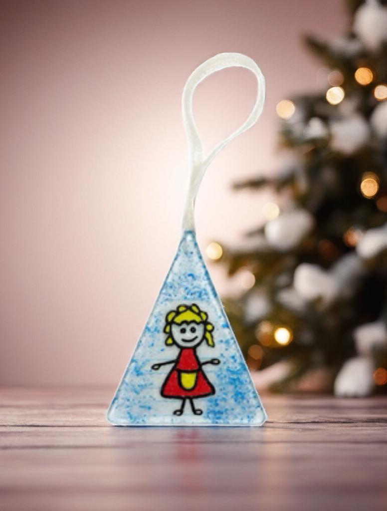Christmas Glass Ornament “Little Girl”